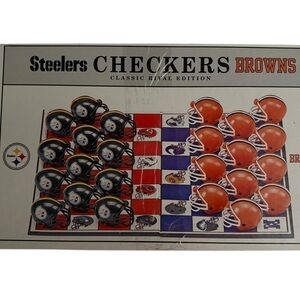 Licensed Nfl Checker Set Cleveland Browns Pittsburgh Steelers Vintage 1993